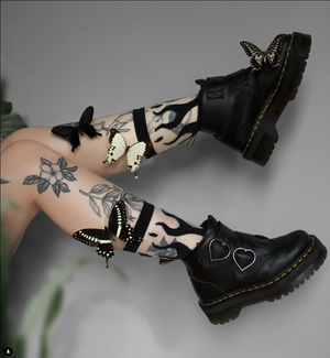 Witchy transparent fashion socks for women. Designed by Ectogasm. 