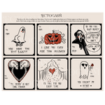 Spooky, gothic printable Valentines Day Grams with cute, funny art.