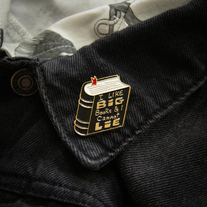 Funny enamel pin with music theme and bookstore library theme. 