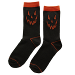 Ectogasm jack-o-lantern gray and orange halloween socks.