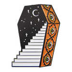 Ectogasm coffin stairway enamel pin cool art gift. 