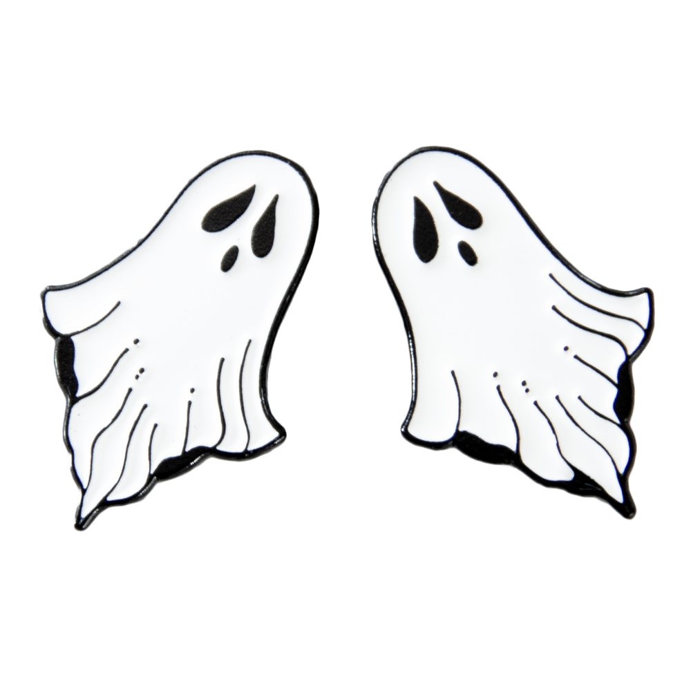 Cute Ectogasm enamel pins of spooky ghosts.