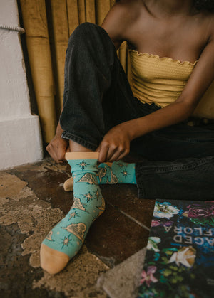 Witchy, magical alternative fashion socks for women. 