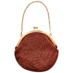 Spiderweb Convertible Clasp Handbag in Cognac