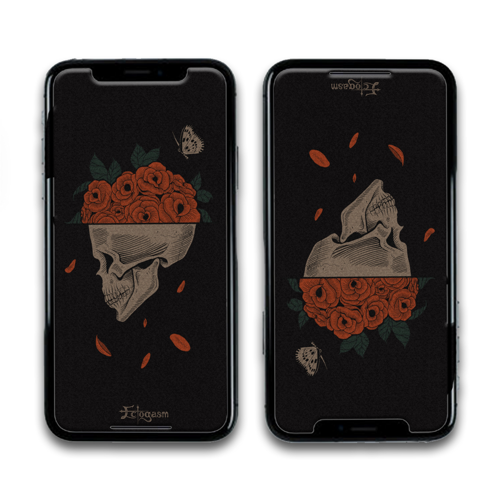 Skull and Roses Phone Wallpaper