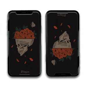 Skull and Roses Phone Wallpaper