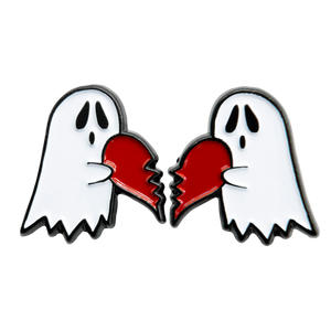 Ectogasm cute ghost enamel pin set for couple's gothic alternative fashion gift.