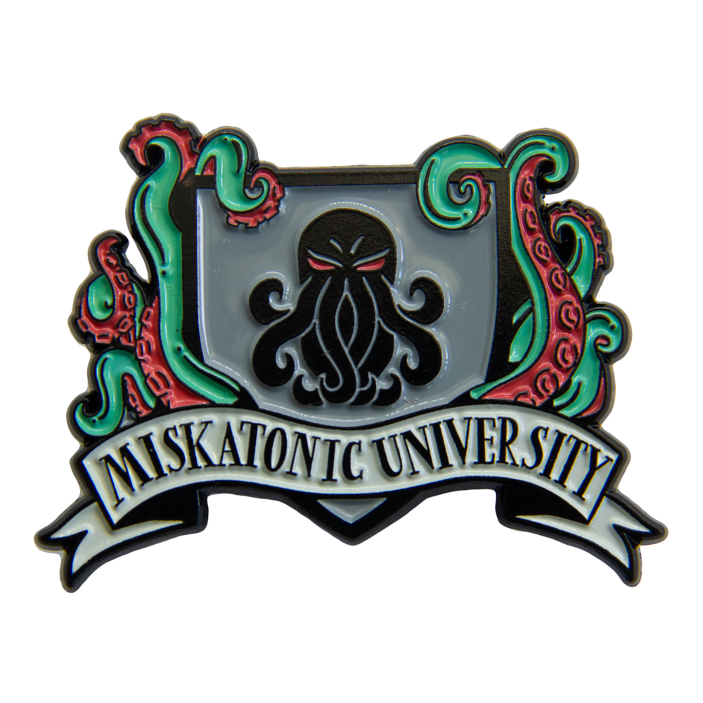 Ectogasm Mistaktonic University funny H.P. Lovecraft enamel pin. 