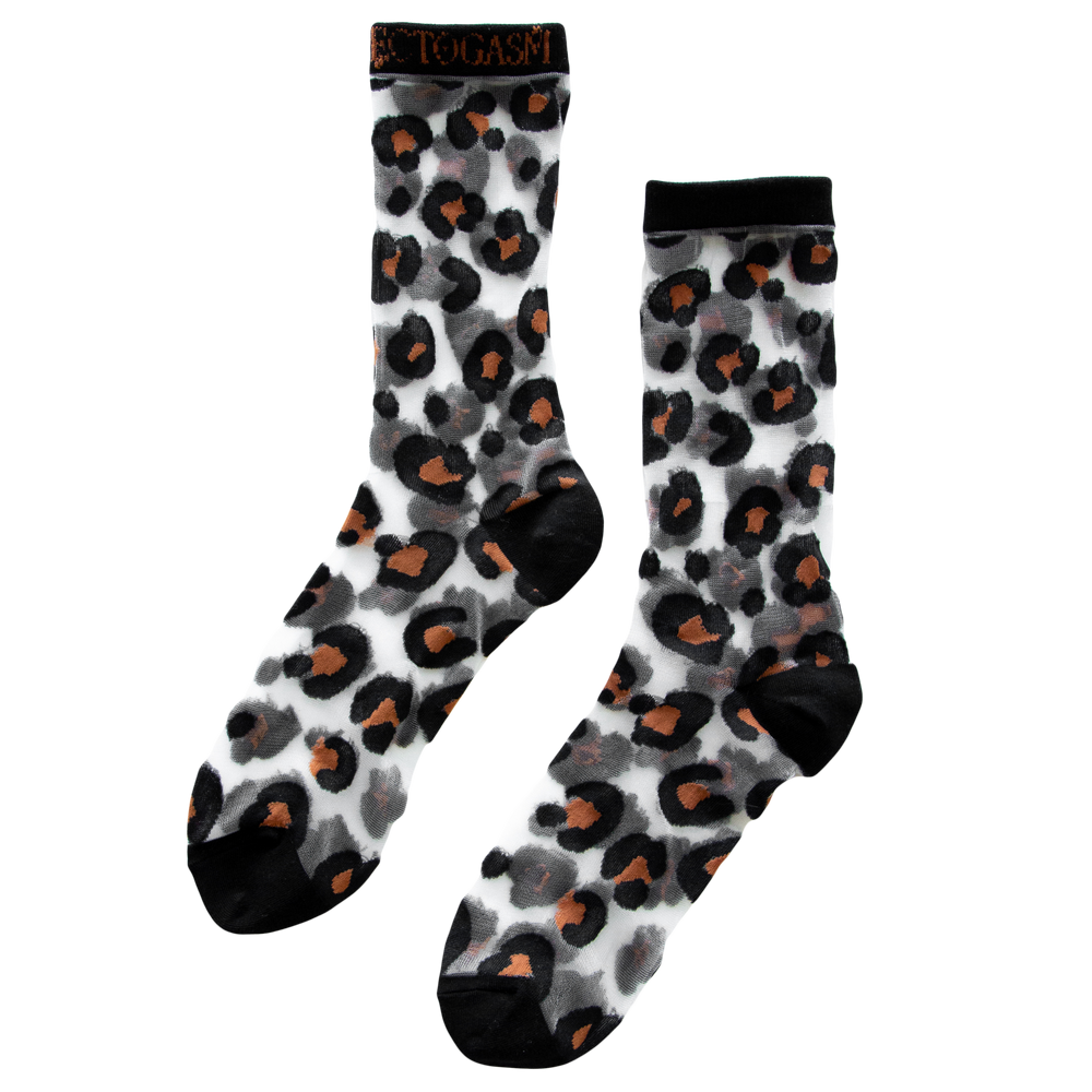 Ectogasm punk rock leopard print socks for cool alternative fashion. 