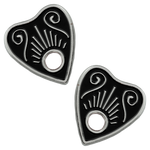 Ouija Planchette Collar Pin Set of 2 - Silver