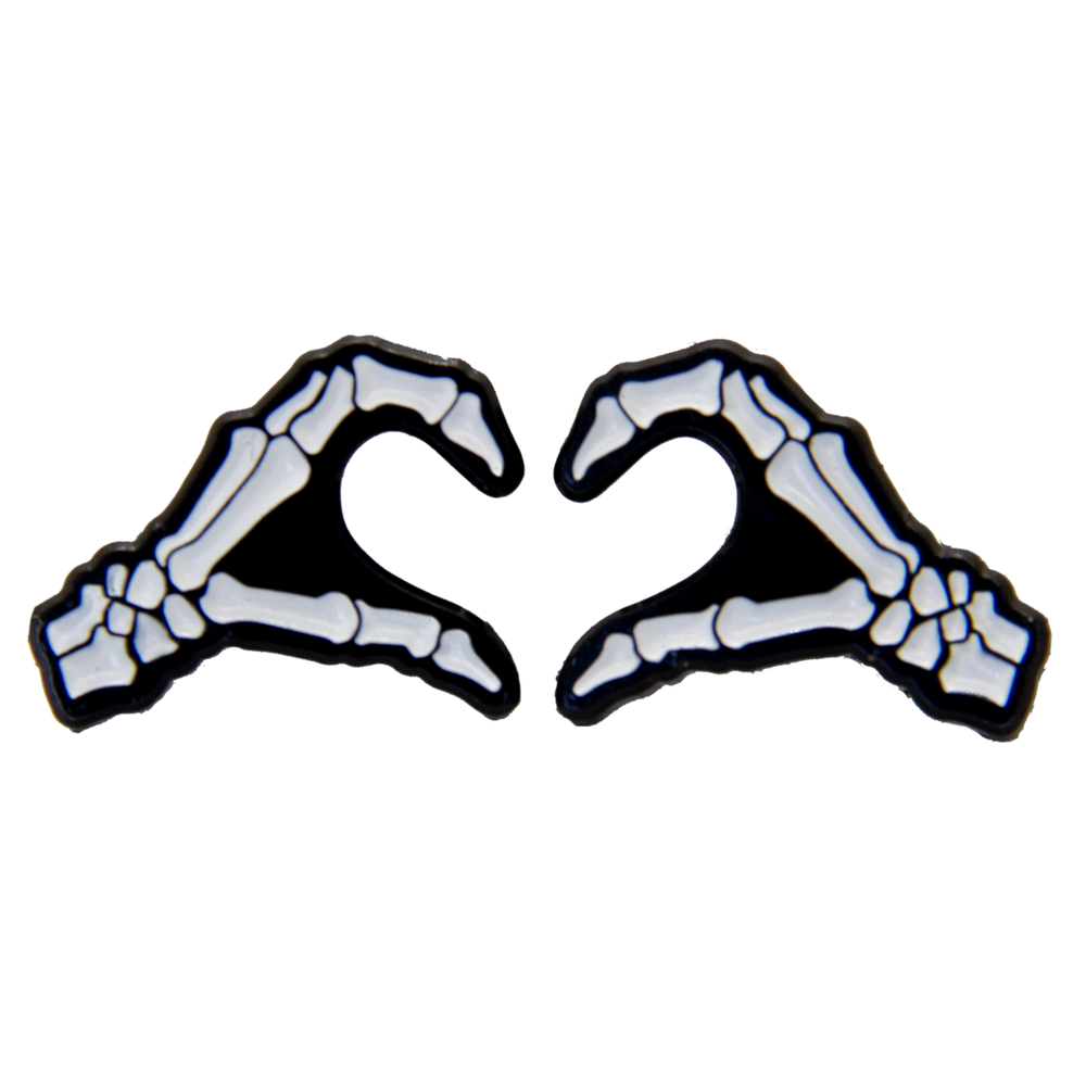 Ectogasm skeleton heart hands for edgy goth and alternative fashion.