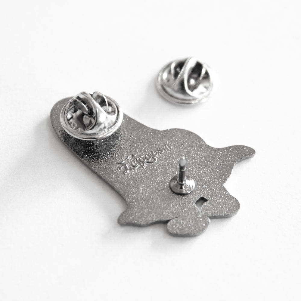 A horror themed hat pin for men and women's punk and goth aesthetic.